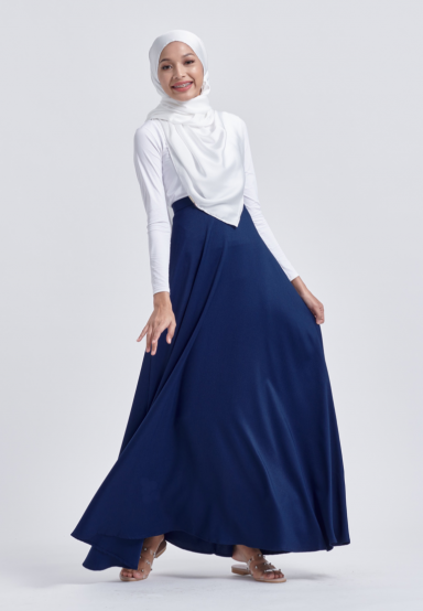 Navy Blue Flare Skirt